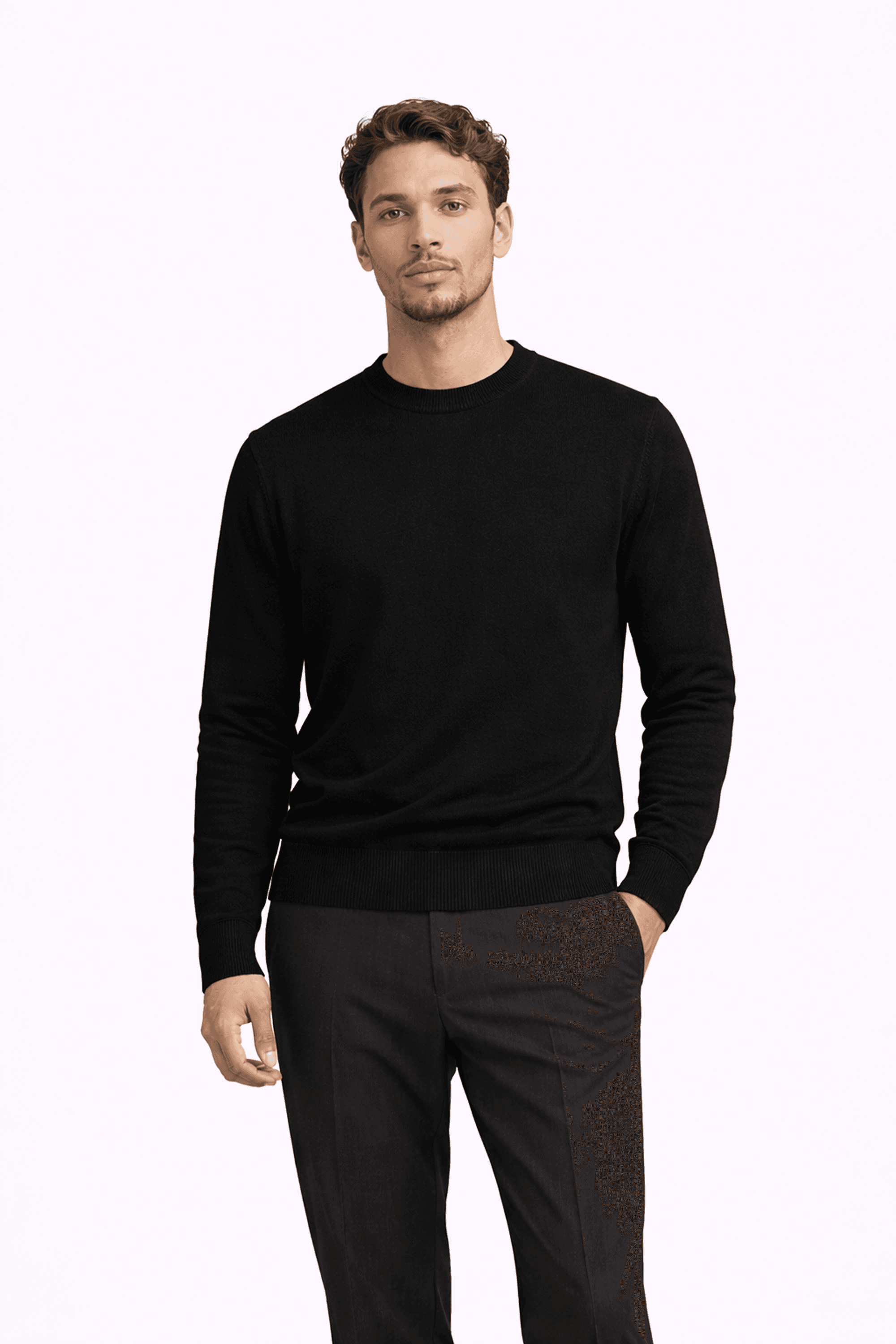 black and white crew neck t-shirt