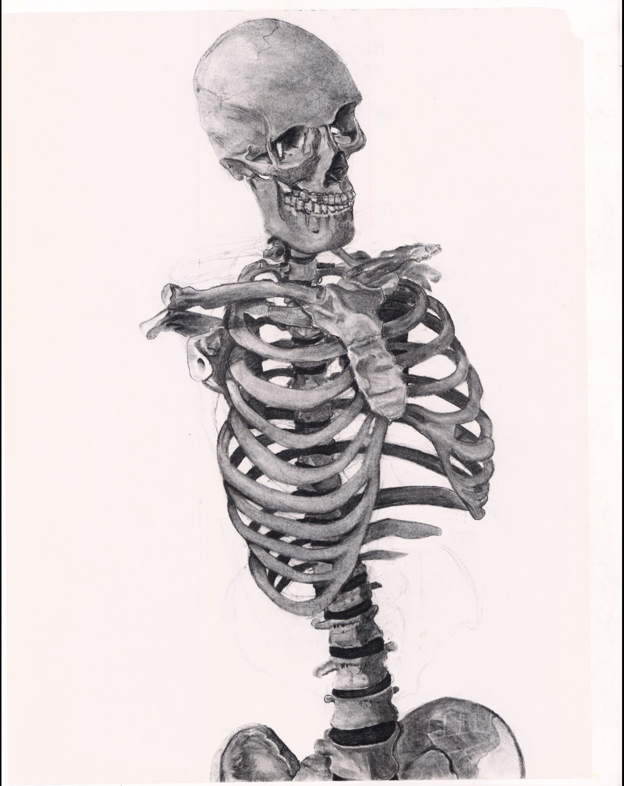 Blurred building with columns and central structure