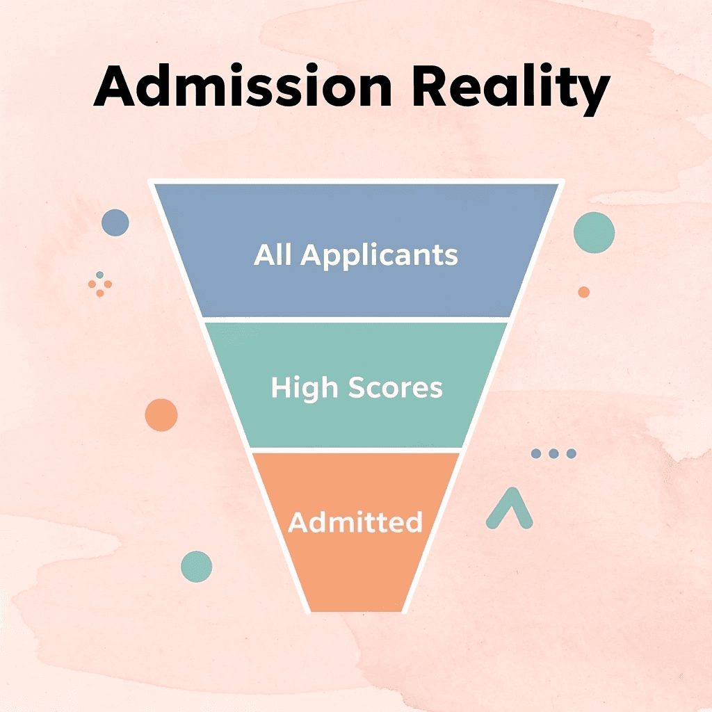 Funnel showing how many high-scoring applicants get admitted