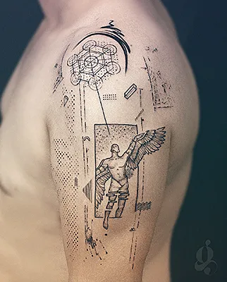 Tatouage design fin par Julien Joolz — Grinoir Tattoo