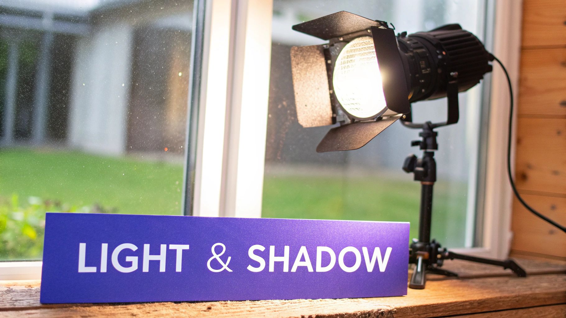 A professional product photography setup with a camera, softbox, and a small product on a table.