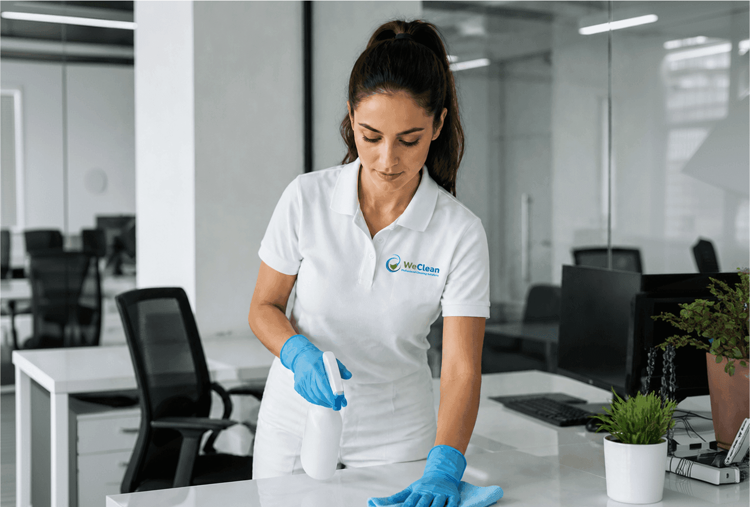 Специалист WeClean за профессиональной уборкой в Ташкенте