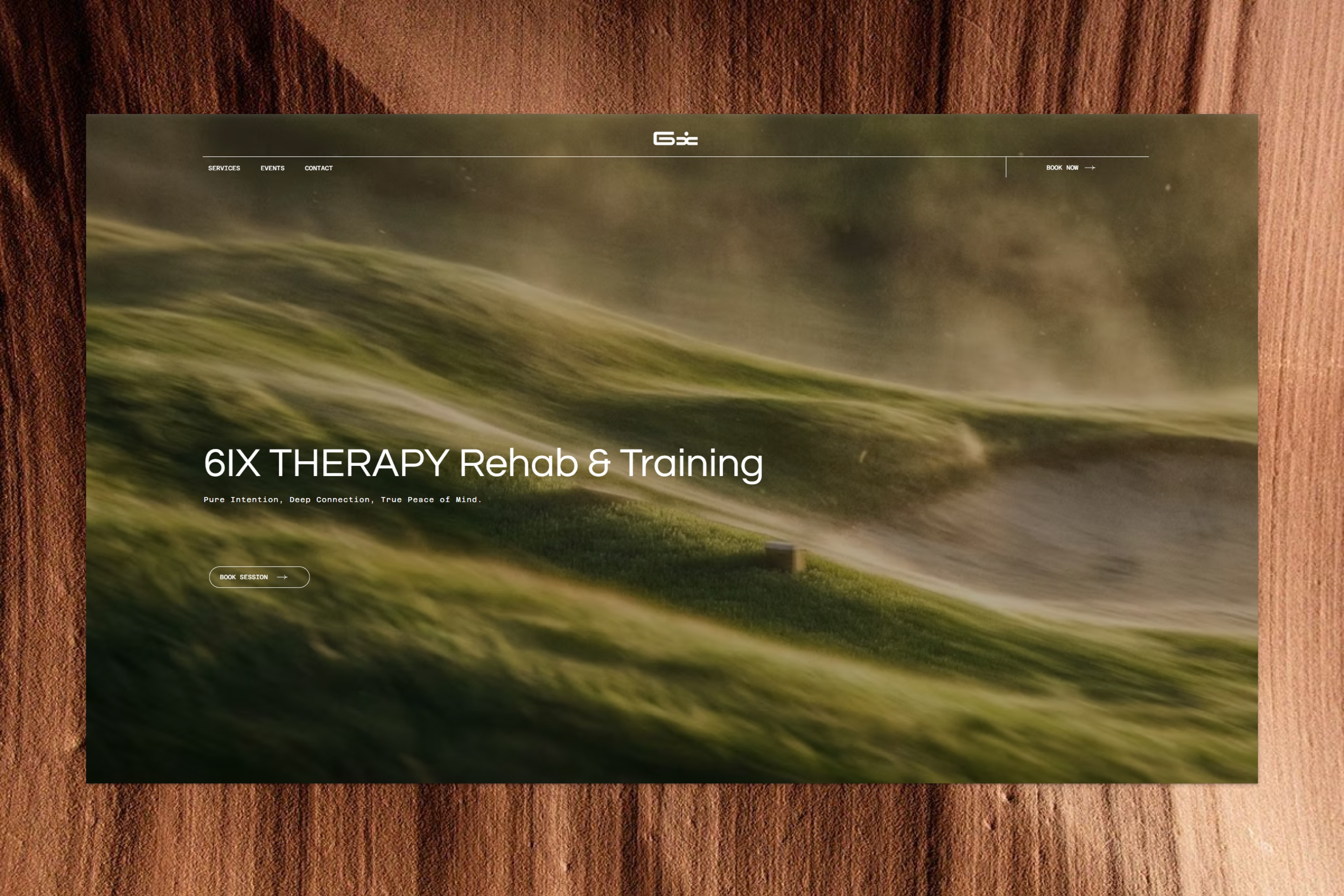 web design mockup of the home screen