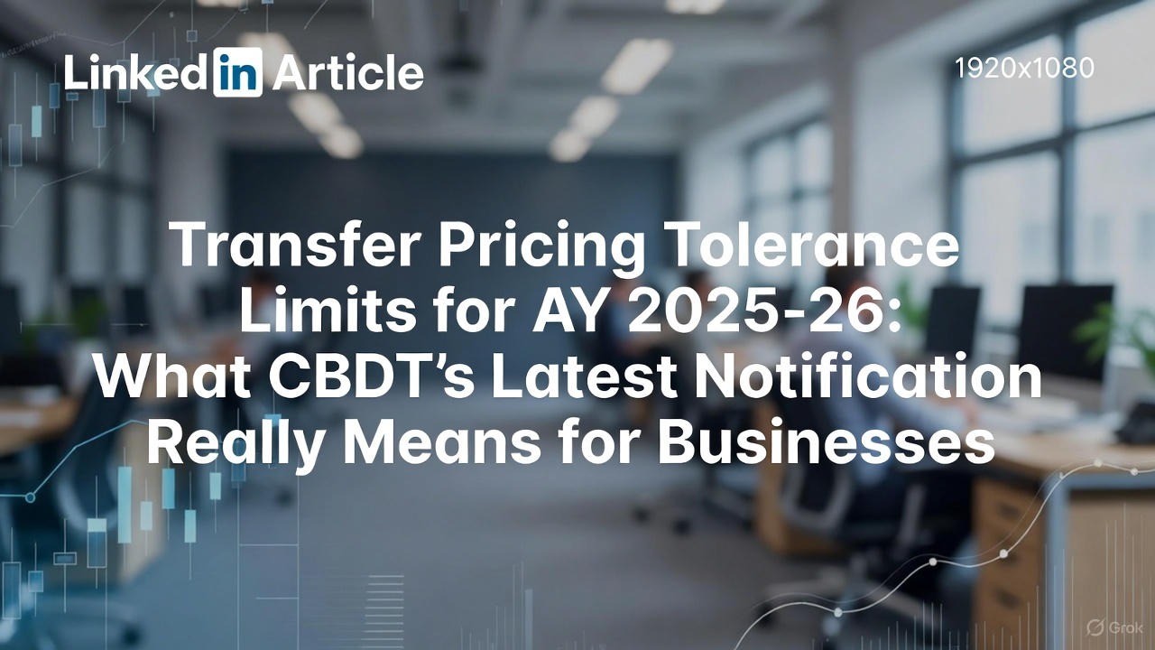 Transfer Pricing Tolerance Limits for AY 2025–26: What CBDT’s Latest Notification Really Means for Businesses