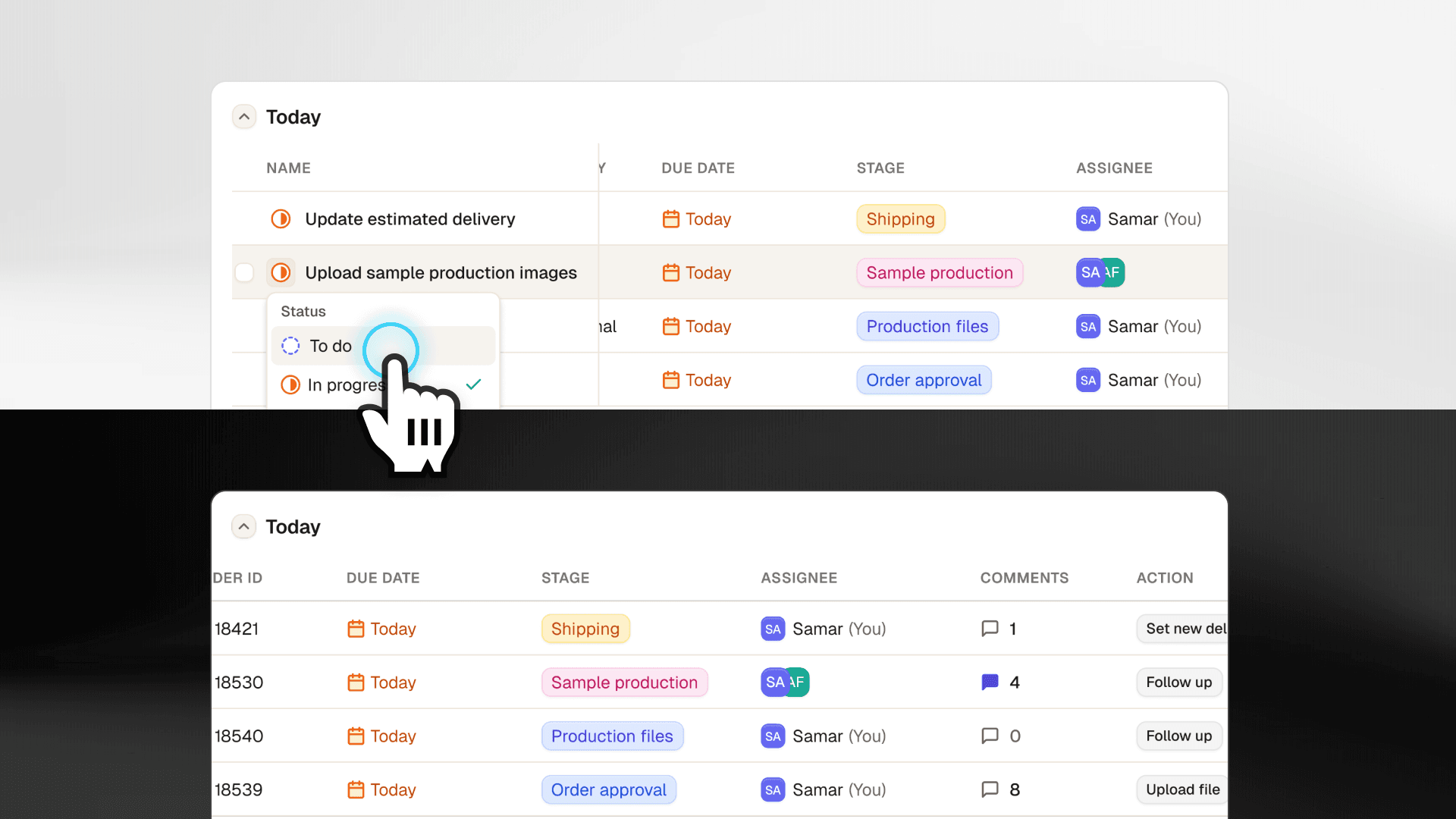 A sticky column keeps the context visible and surfaces quick actions. Without it, users get lost as soon as they scroll.