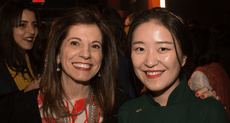 close photo of two women