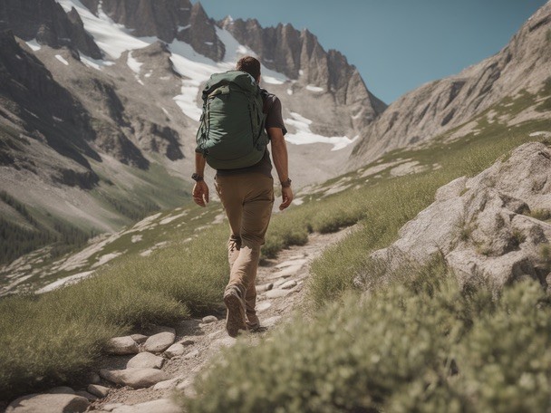 man hiking in the austrian alps