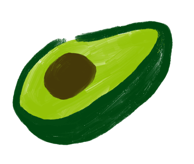 Ilustración de medio aguacate