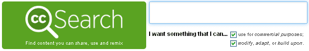 Screenshot with the Creative Commons search tool.