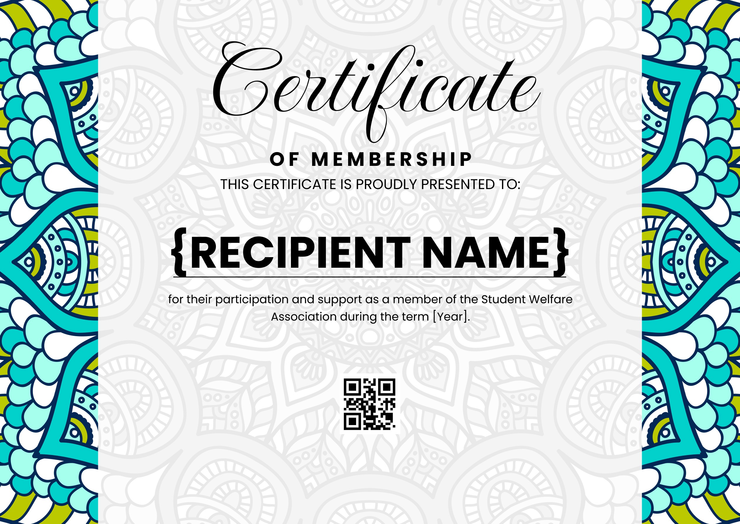 Wauld - Modern and colorful certificate of membership template