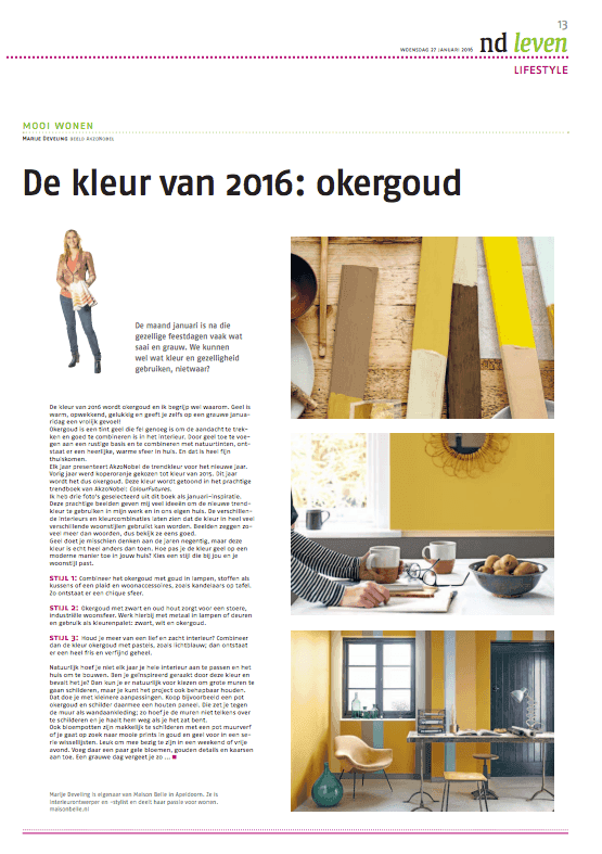 woon artikel maison belle geel