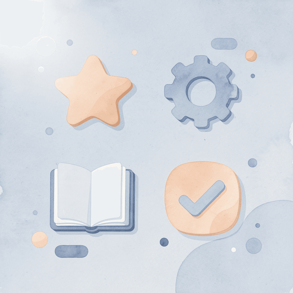 Four icons representing talking, hand skills, math, and social-emotional learning - Pre K Homeschool Curriculum 