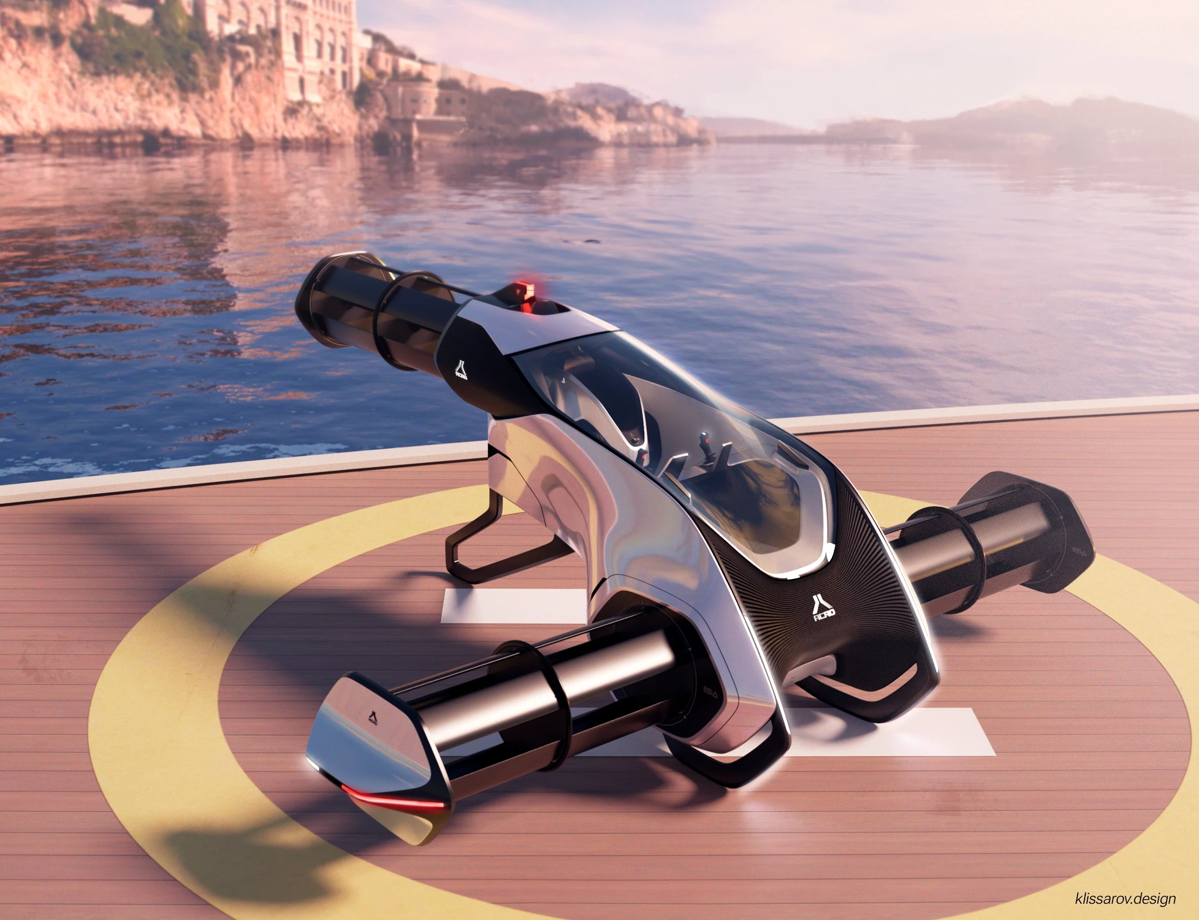 acro evtol on deck front three quarter