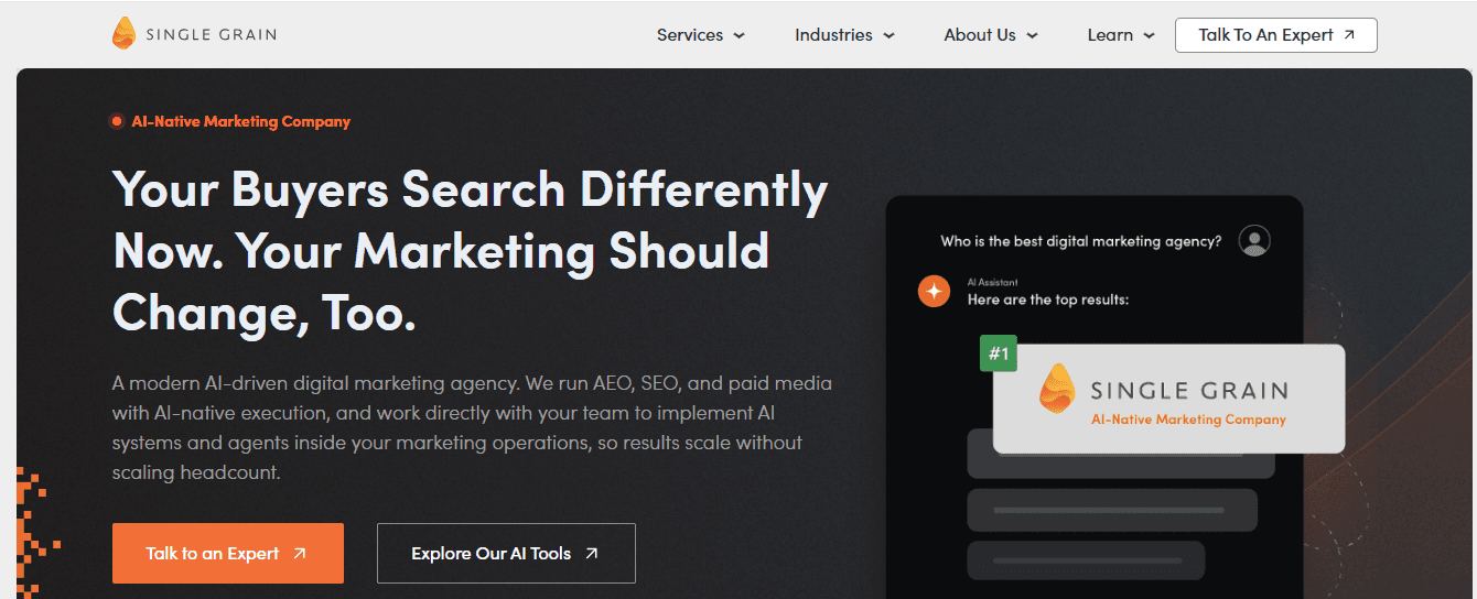 single grain - Best Content Marketing Agencies