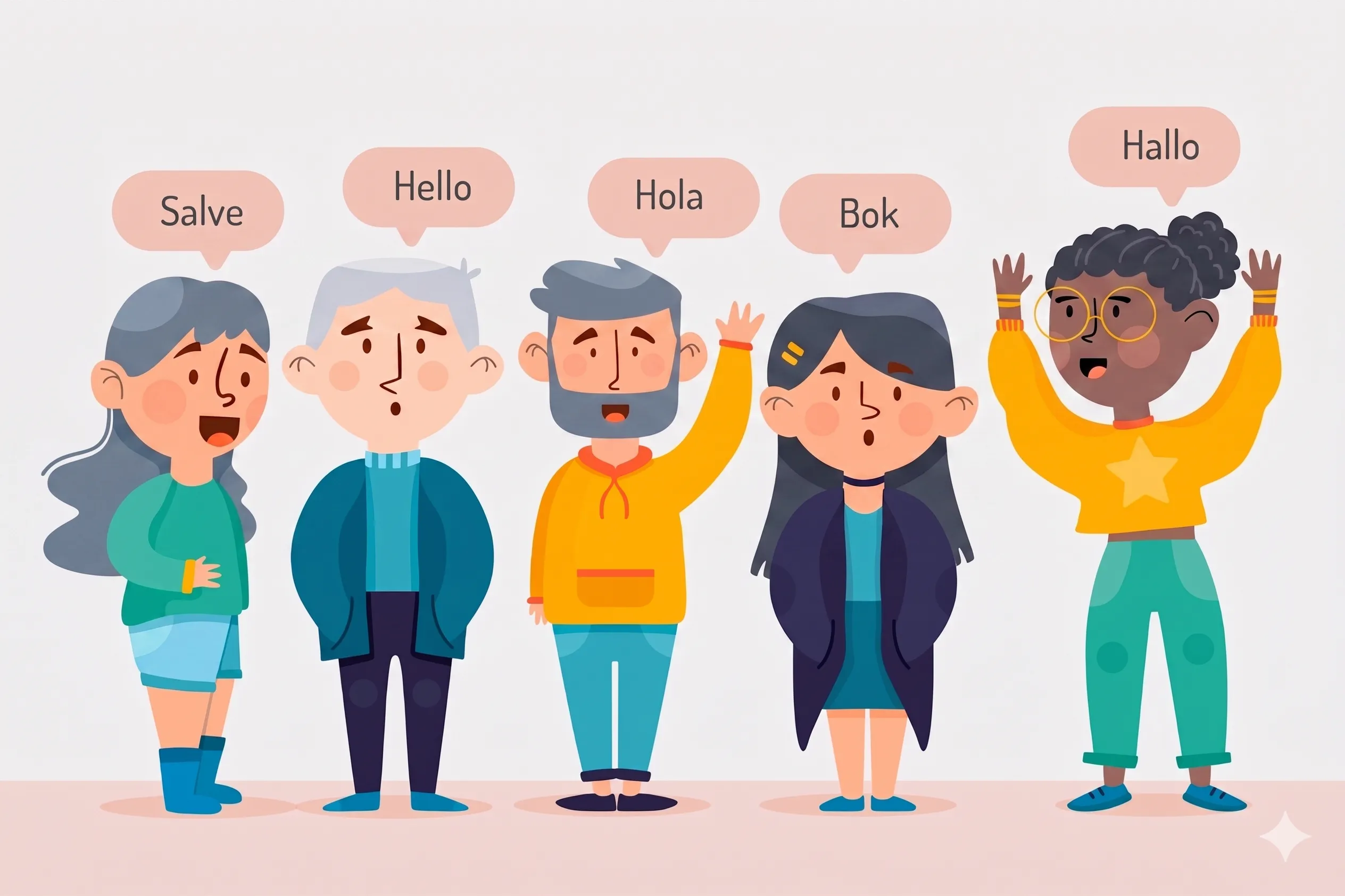 seniors speaking different languages