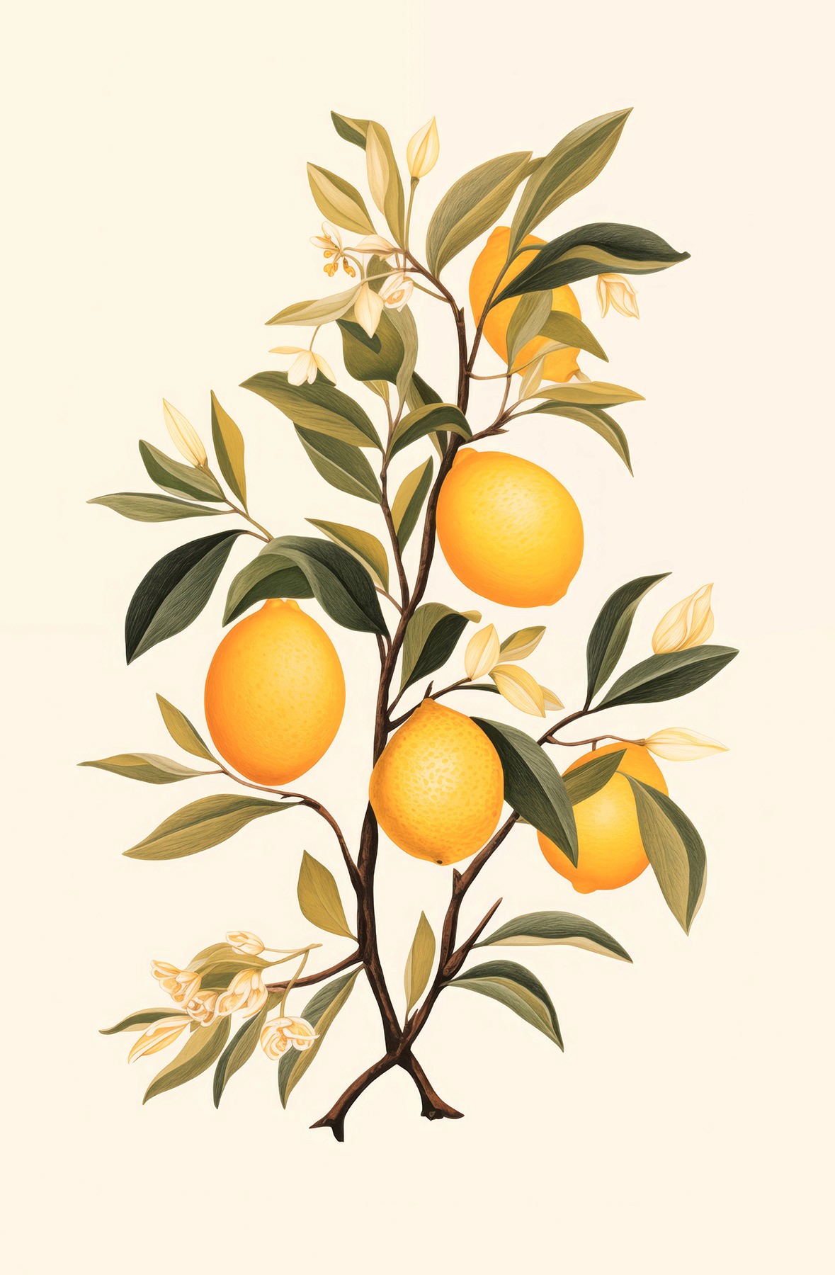 Folk Fable AI lemon plant print