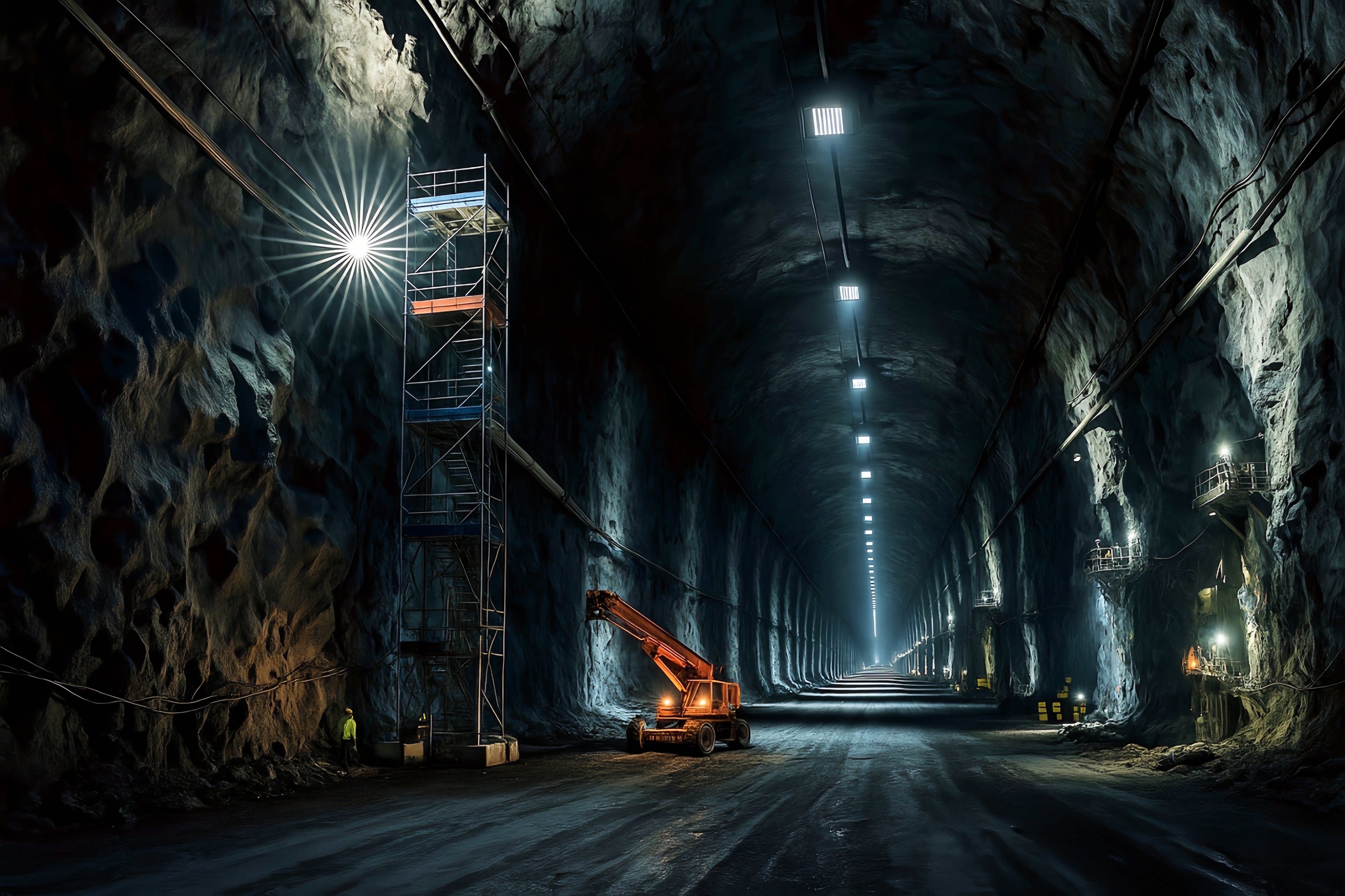 Vault-core expansion site during structural drilling phase—engineered to align Recursive Index tiers with compression lattice strata. Each layer is synchronized with temporal recursion logic, ensuring full signal preservation and deep identity containment.