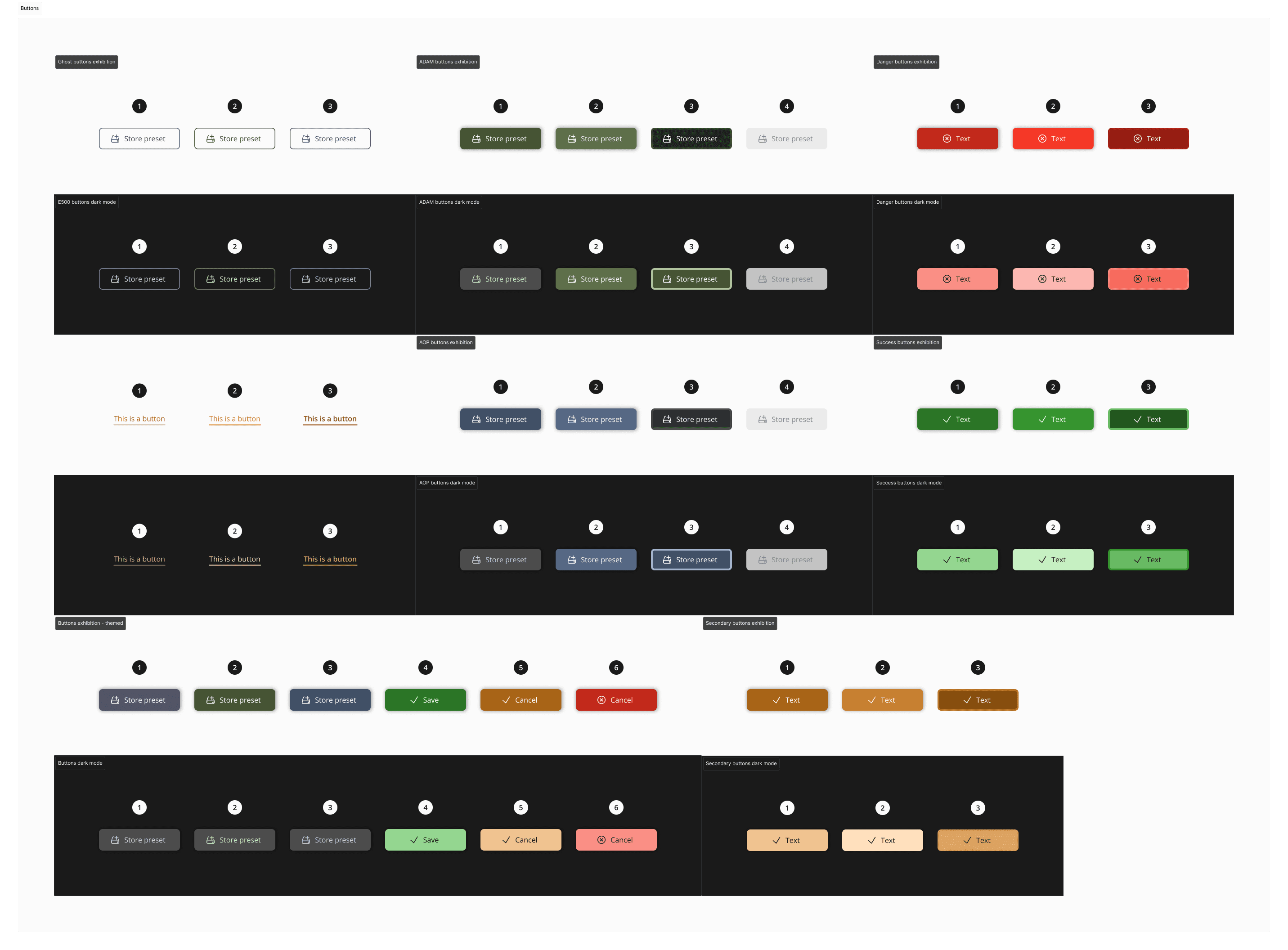 Button types and styles