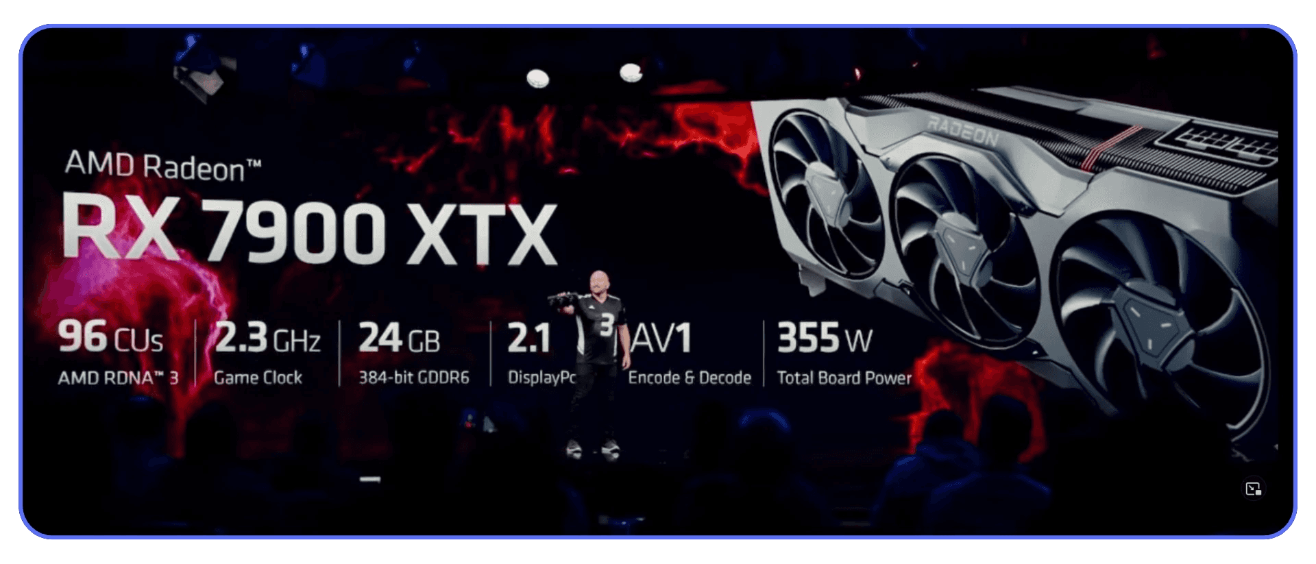 AMD Radeon RX 7900 XTX graphics card with 24GB VRAM for creative and 3D workloads