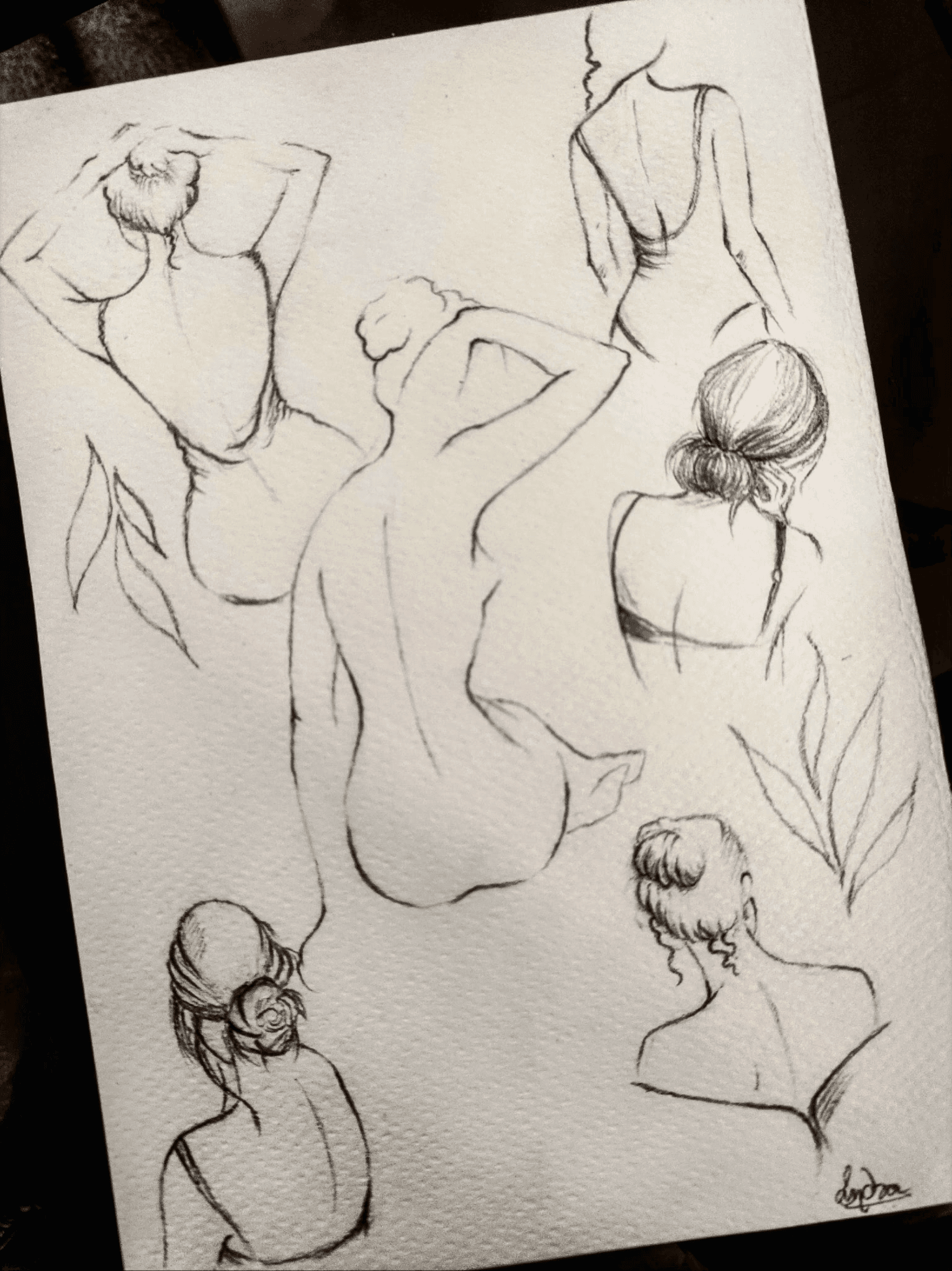 Pencil on paper (Rough drafts)