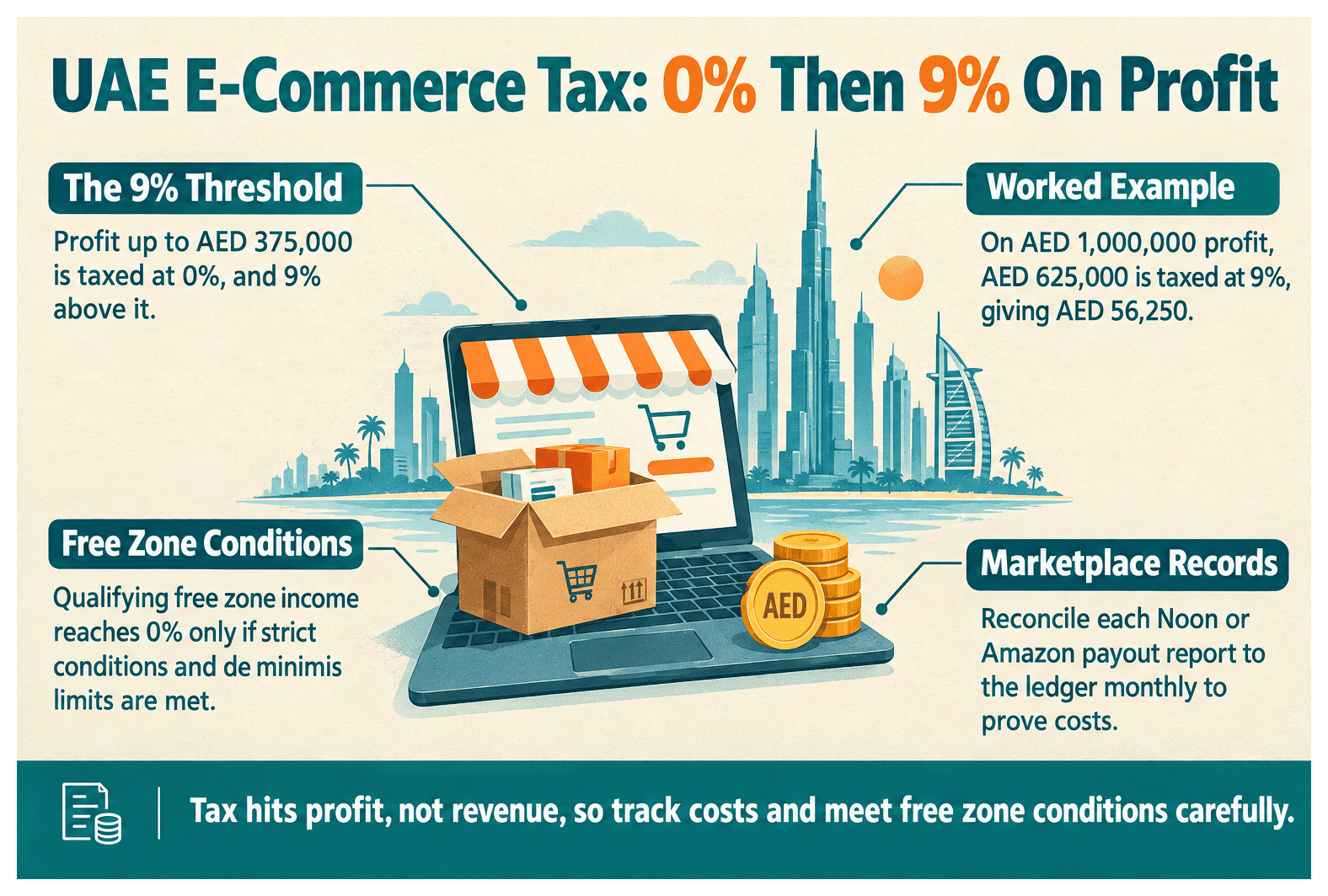Infographic: Corporate Tax Guide for a UAE E-Commerce Company in 2026
