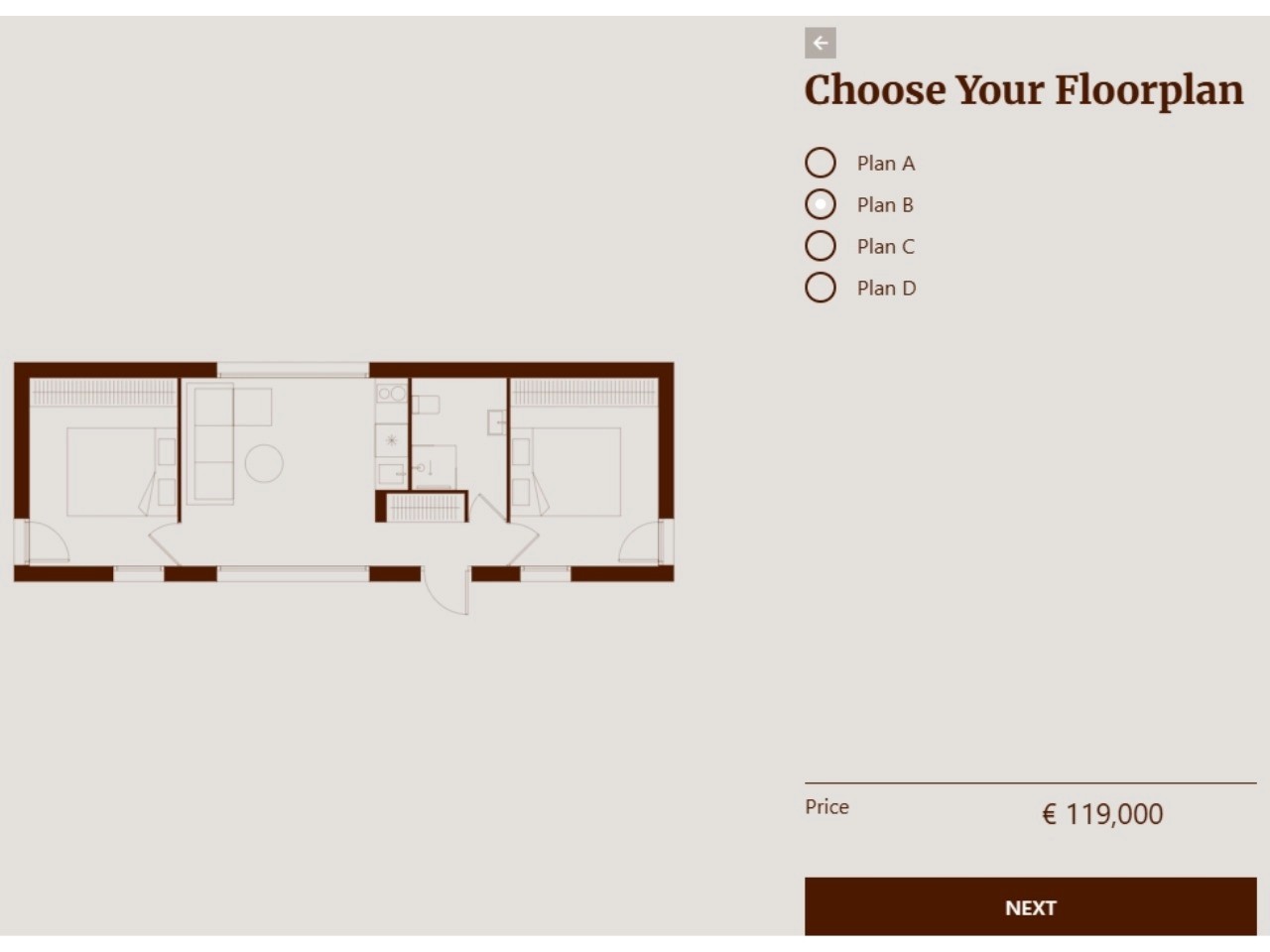 tiny house product configurator example