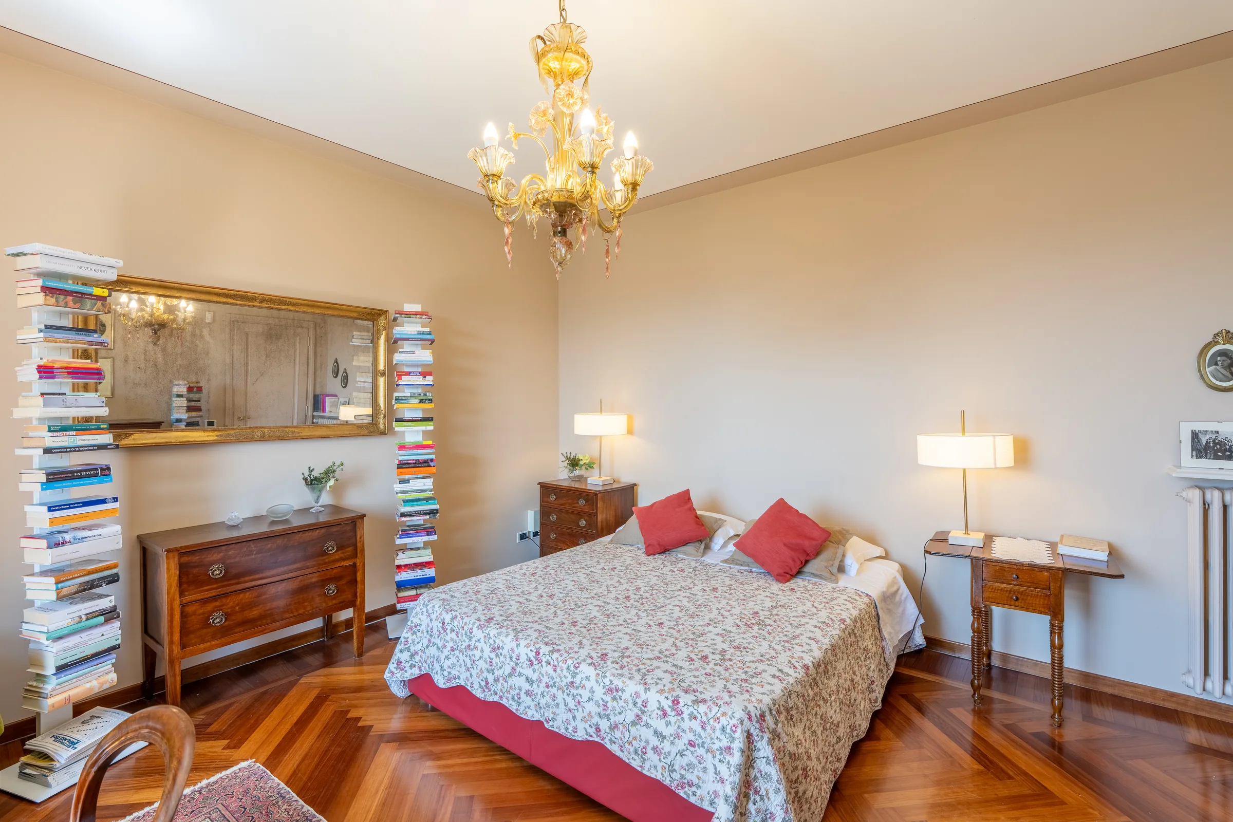 Master bedroom interior — Villa Ceva, Italy. Photography by Yunes Calore.