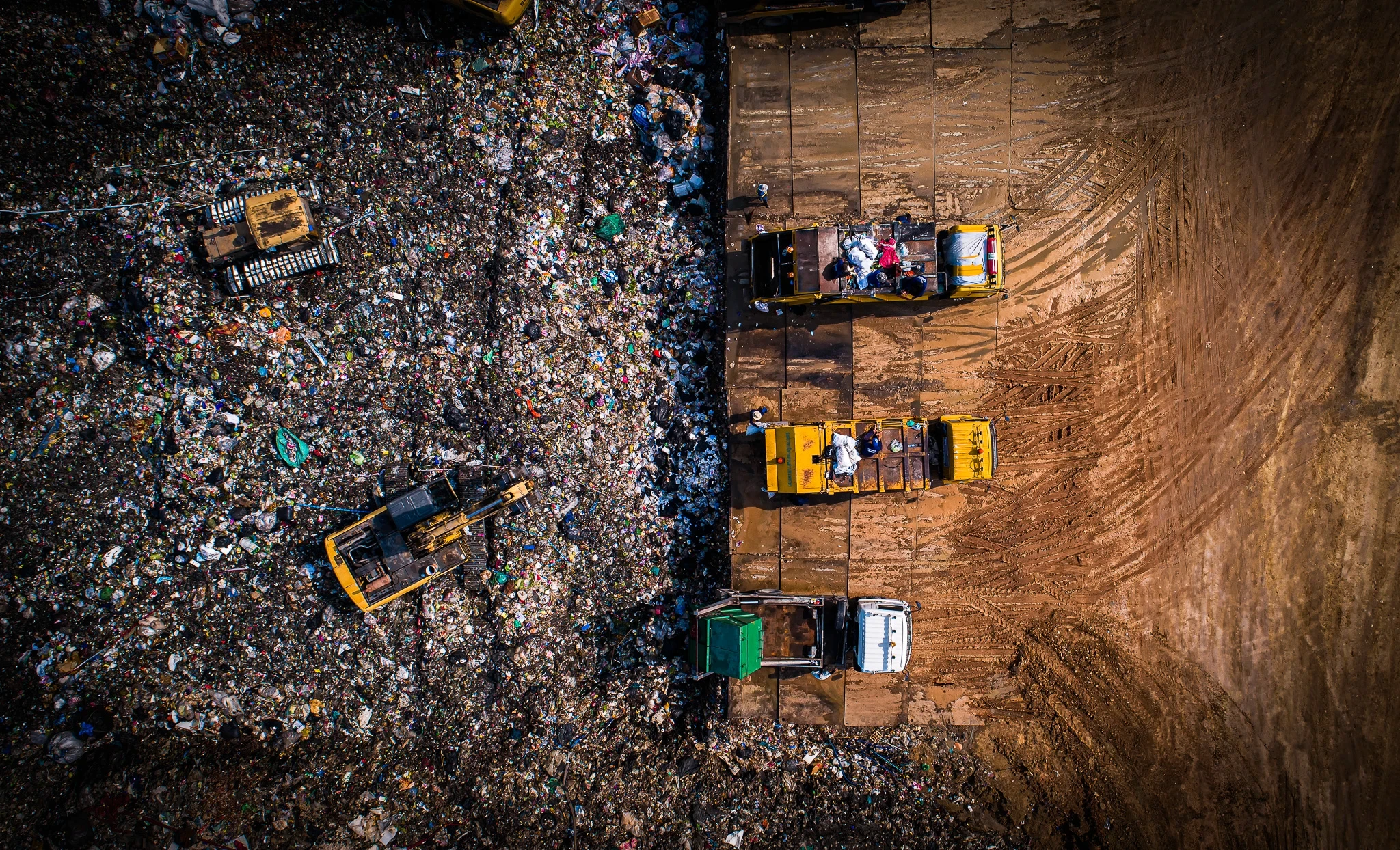 Waste disposal aerial shot