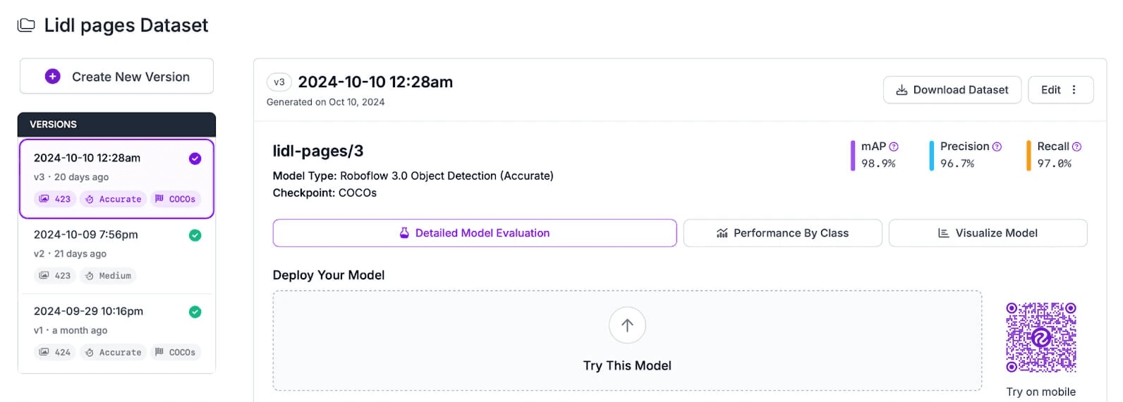 Unicatalog app - Managing Trained Models on the Roboflow Platform