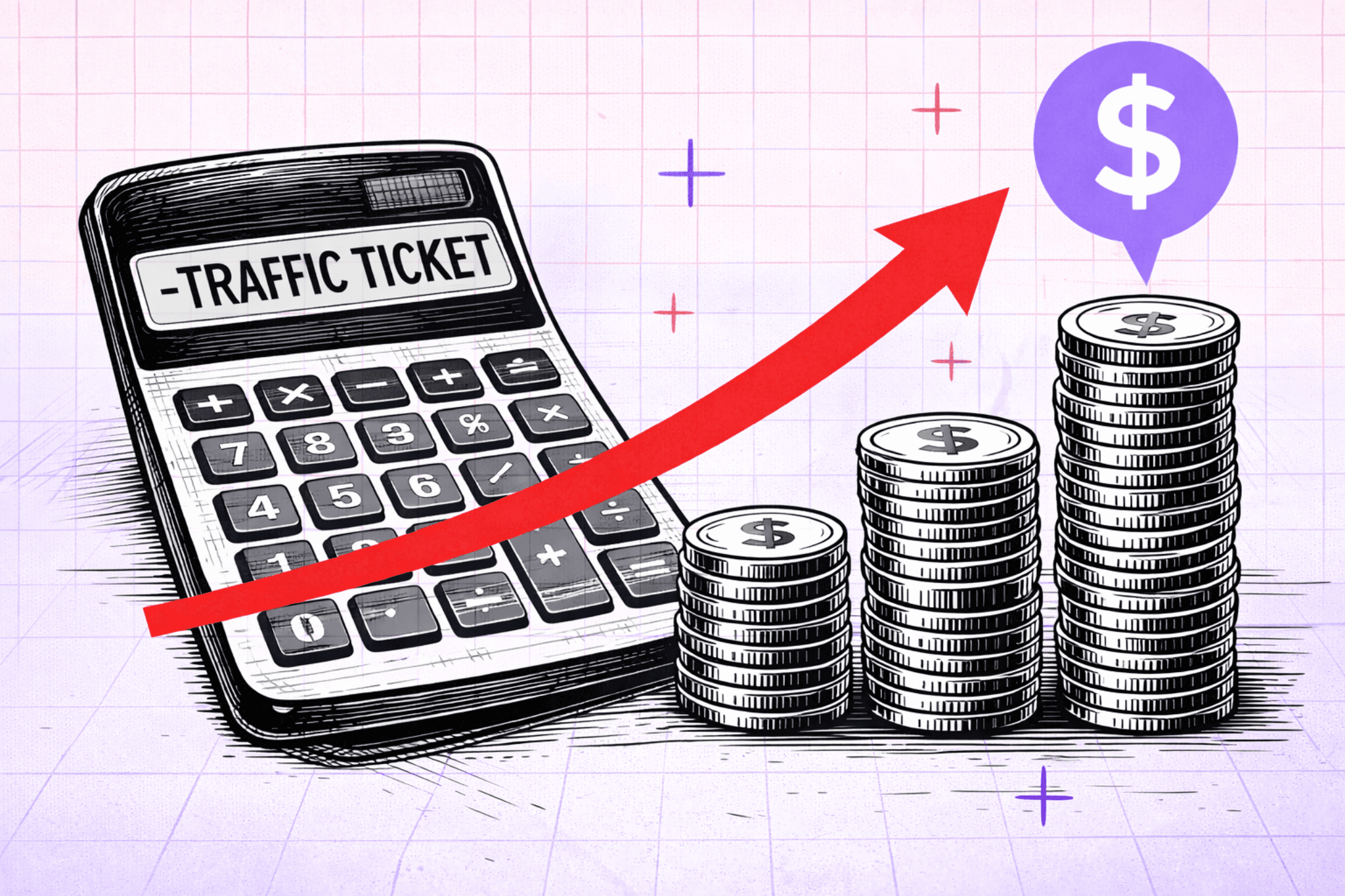 Virginia expired inspection sticker ticket fines calculator showing cost of driving with an expired vehicle inspection in Virginia