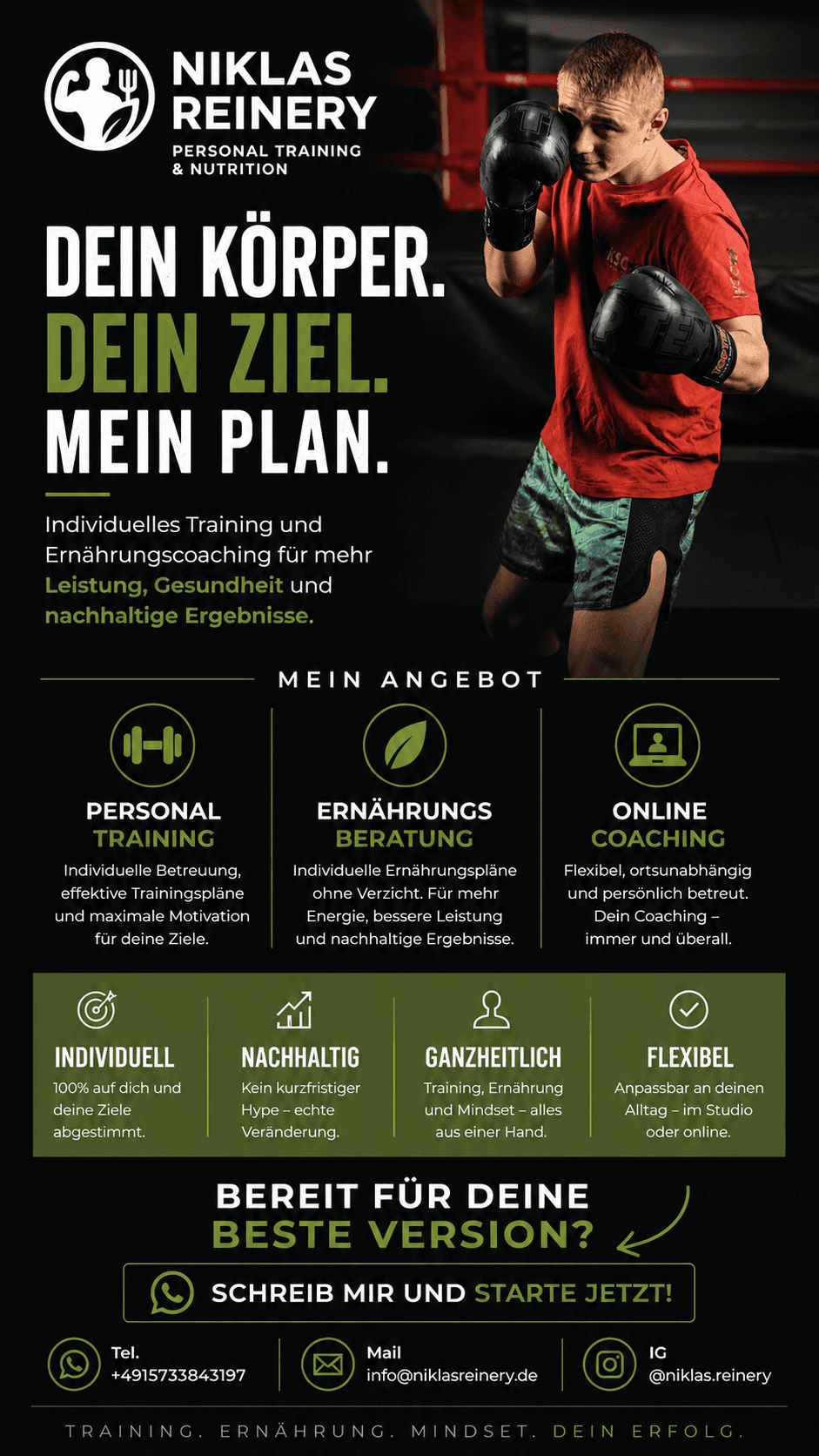 Niklas Reinery beim Kickboxing Training