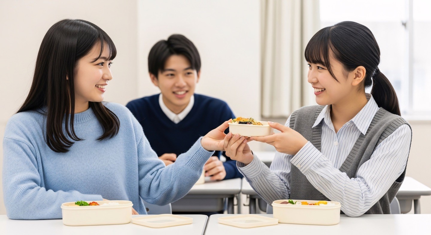 Friendly team sharing lunch