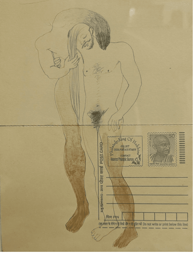 herd of sheep on road painting