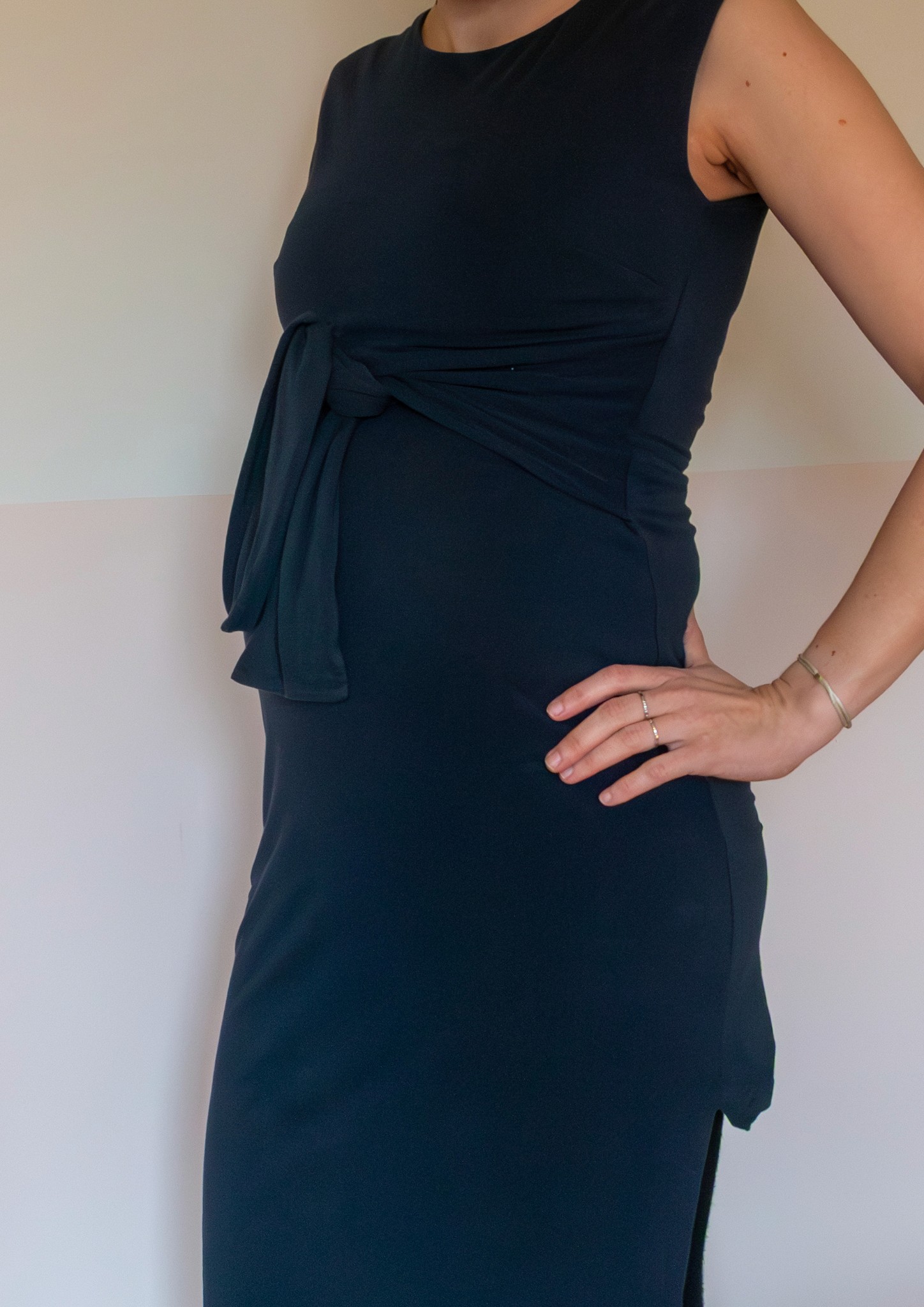 Zwangerschaps- en borstvoedingsjurk, boob design, marineblauw, maat XS