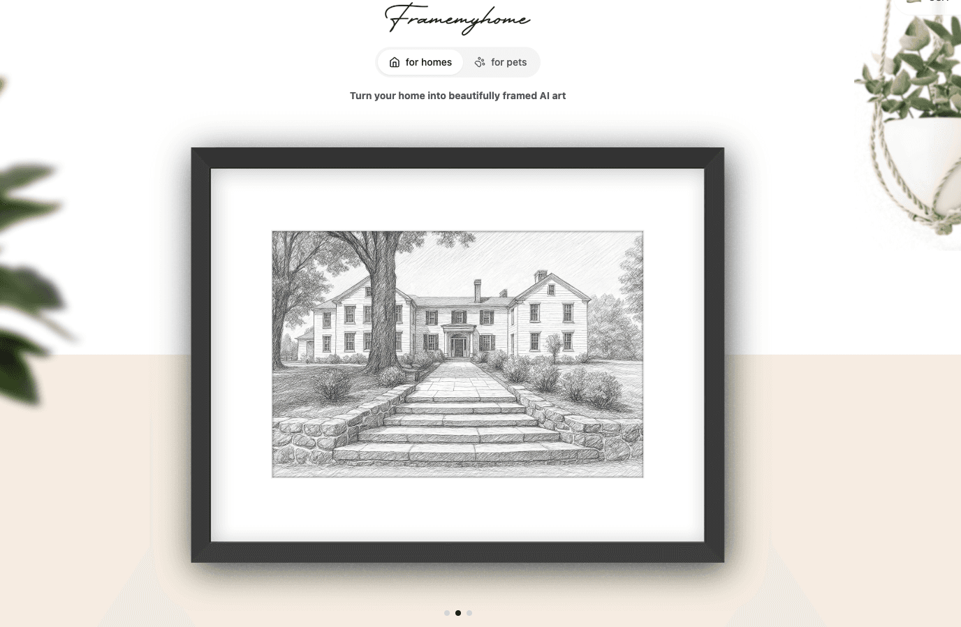 Frame My Home homepage.