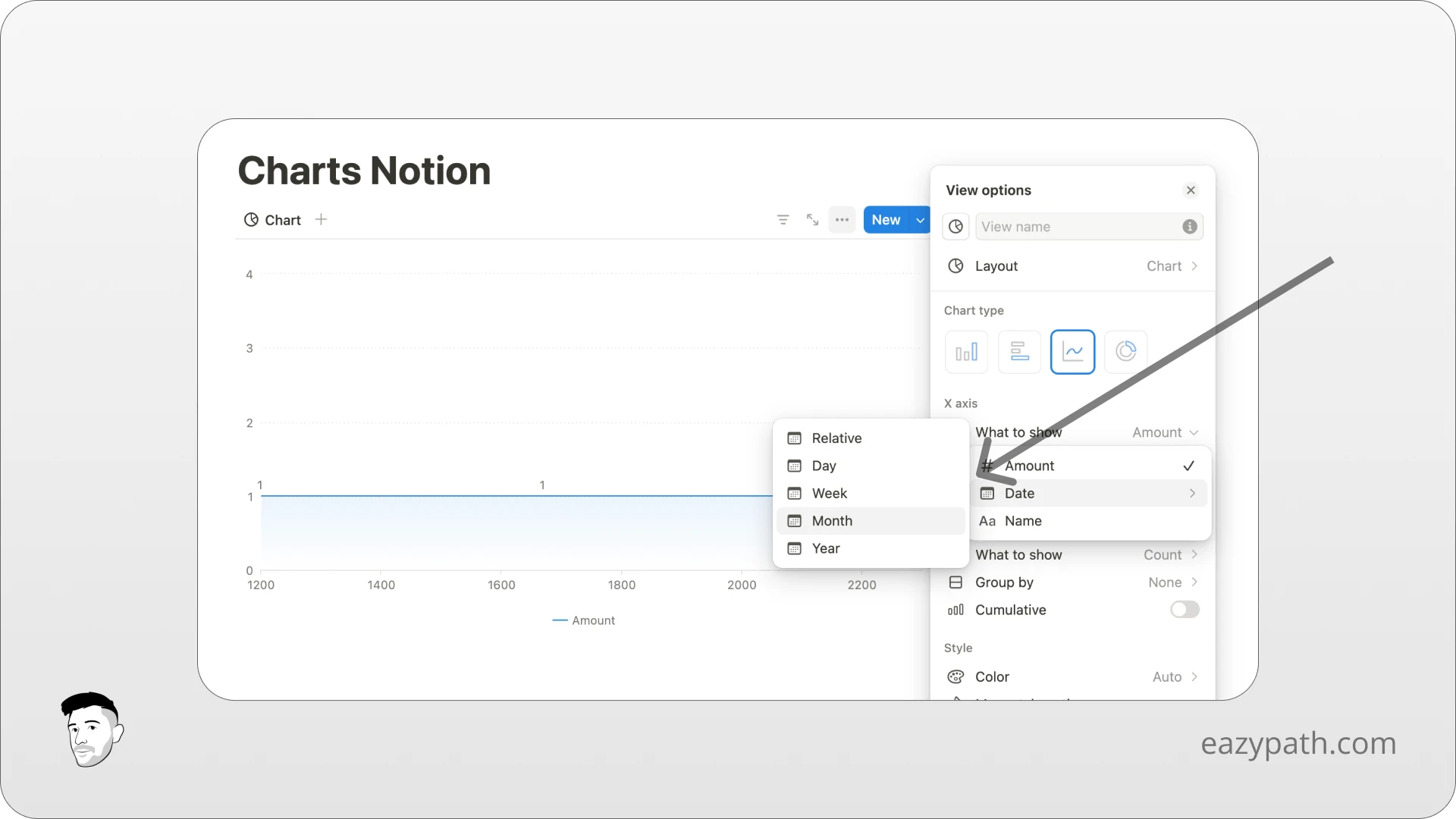 How to create a chart in Notion - Step 3