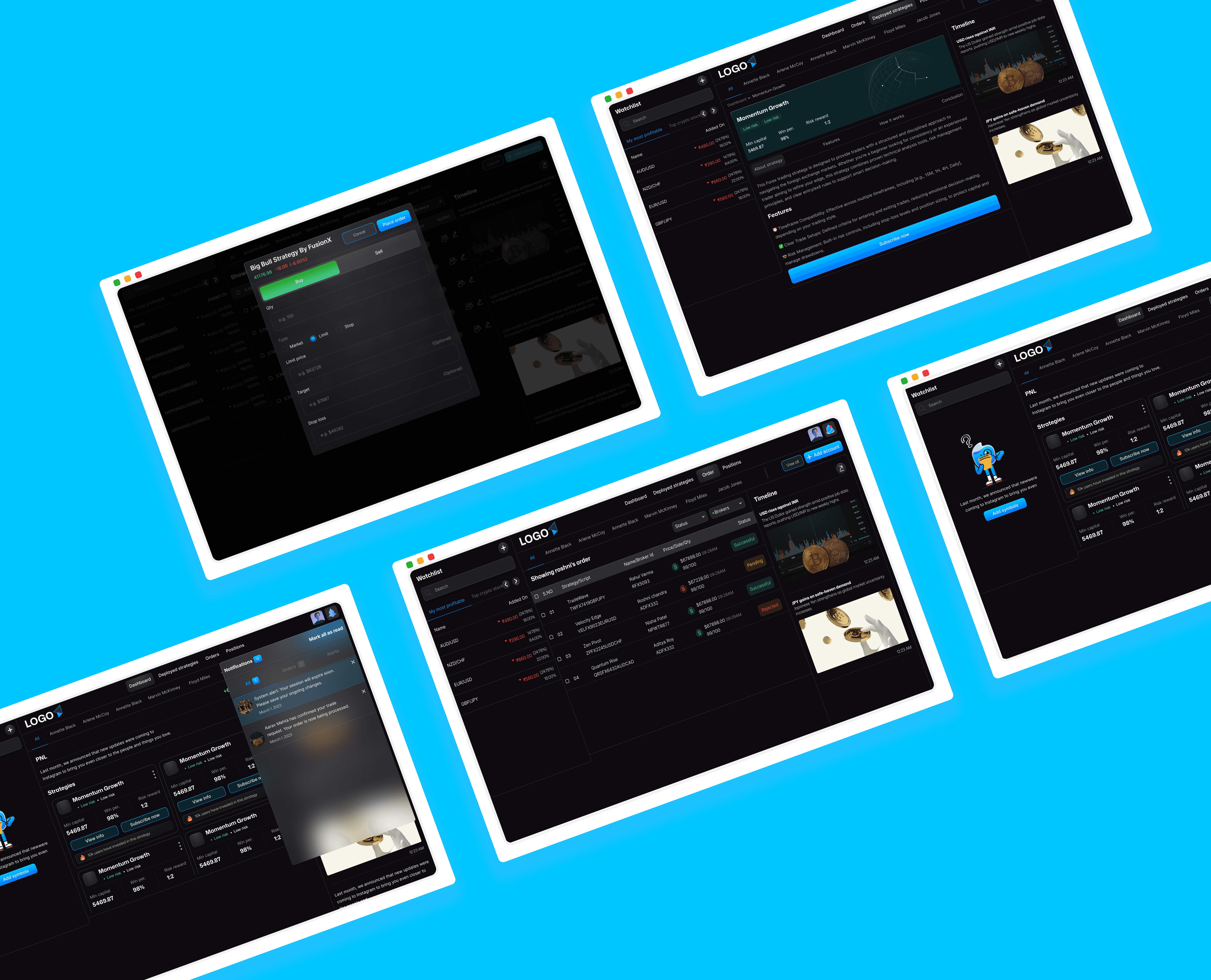 The home page header and footer