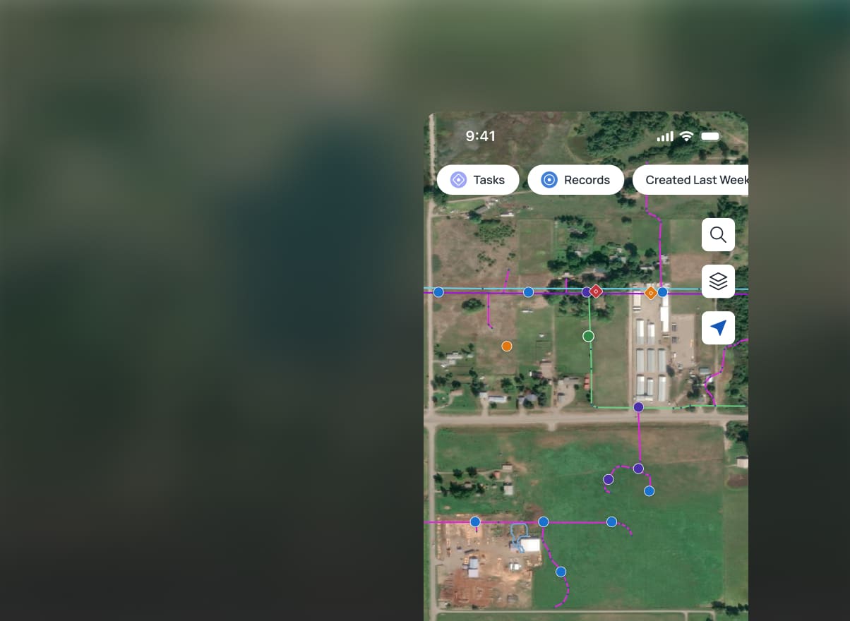 Mobile app map interface with filters