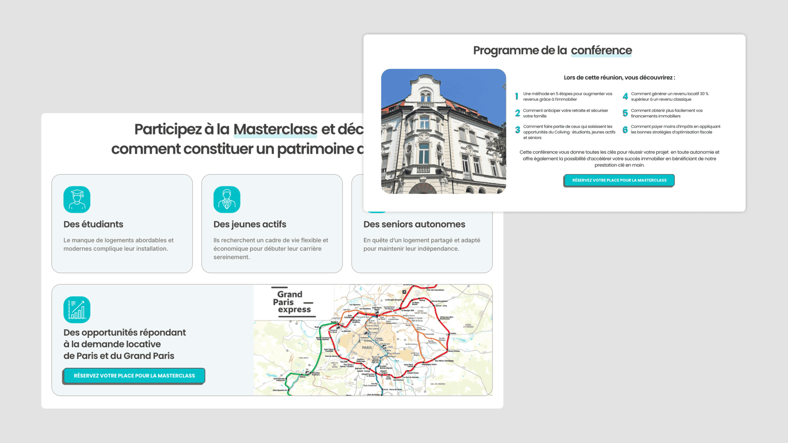 Résultats de la landing page Smart Invest Immo