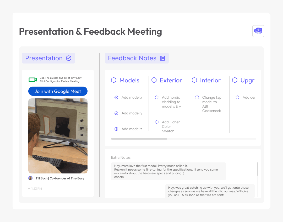 Presentatio and feedback of Pilot Configurator