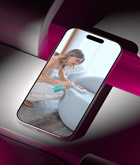 Shown development process in a mobile mockup