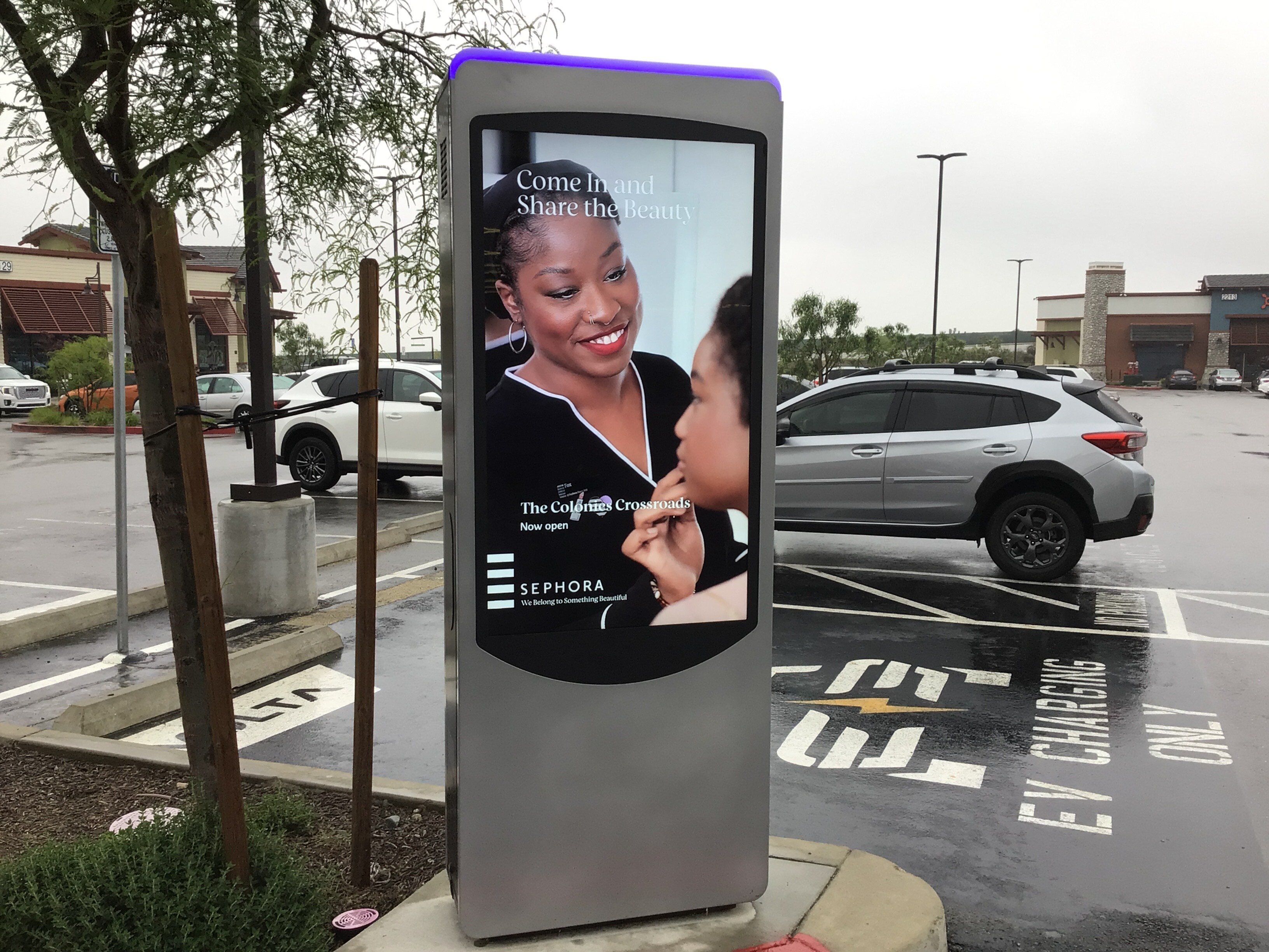DOOH EV charging station Sephora