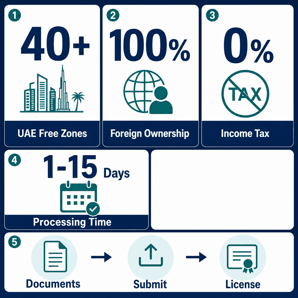 Infographic: Free Zone Company Registration Requirements for Entrepreneurs