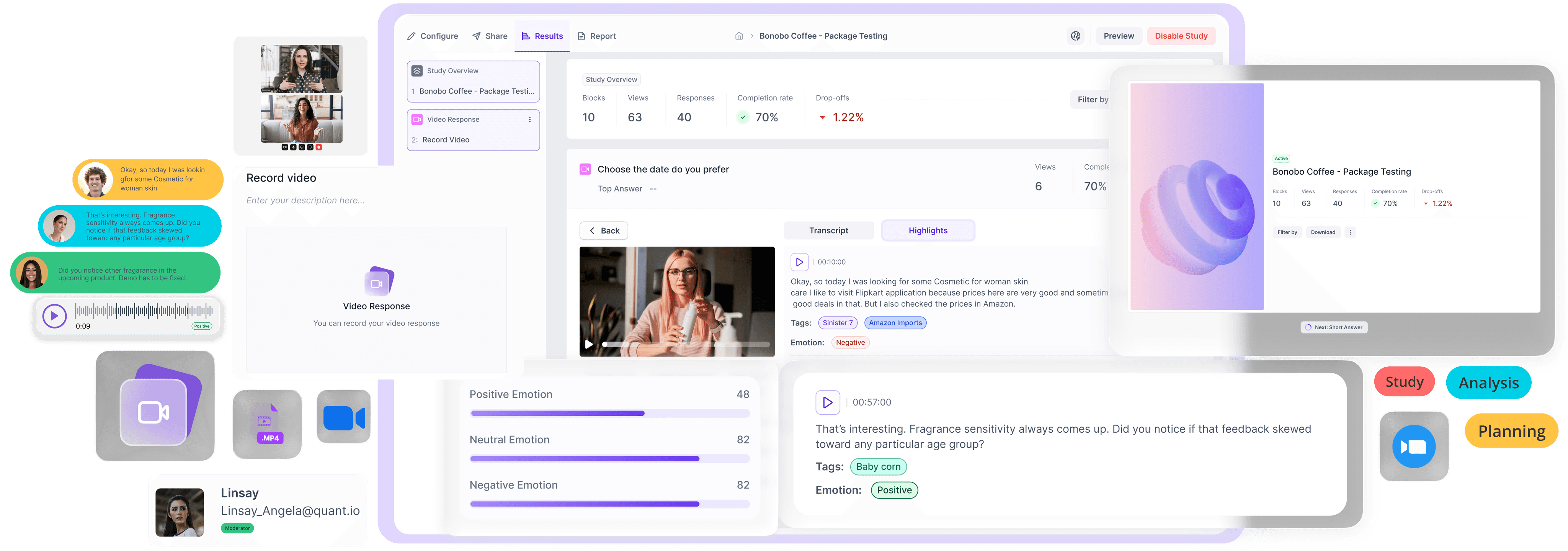 Decode's consumer insights dashboard showing multiple use cases