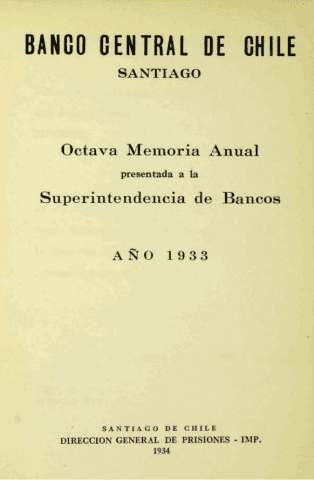 Banco Central de Chile. Memoria Anual 1933