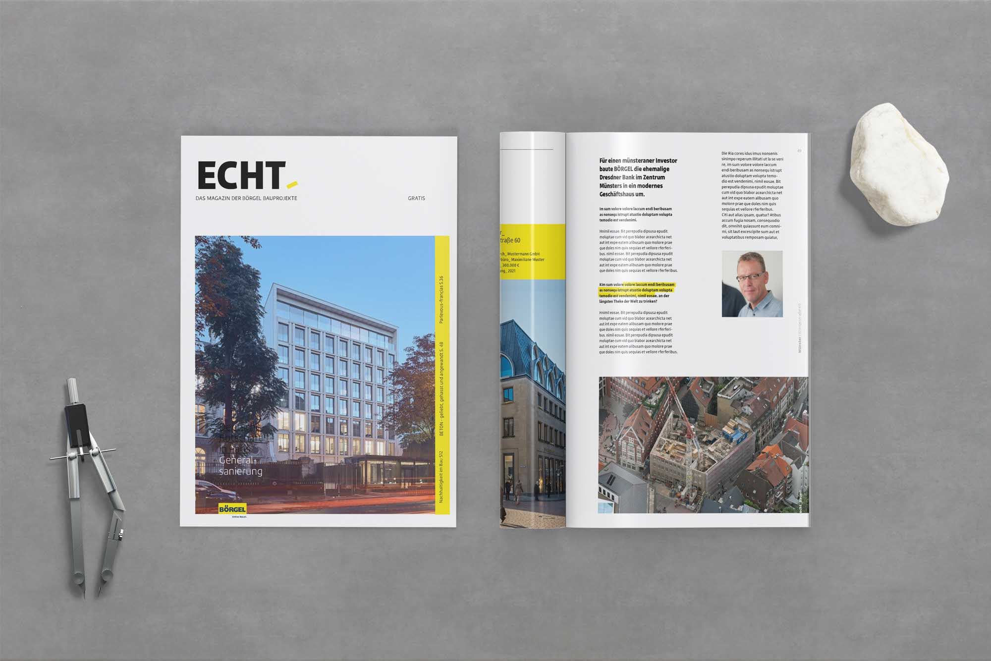 Editorial Design für Börgel Bau | Kommunikation für Bauunternehmen
