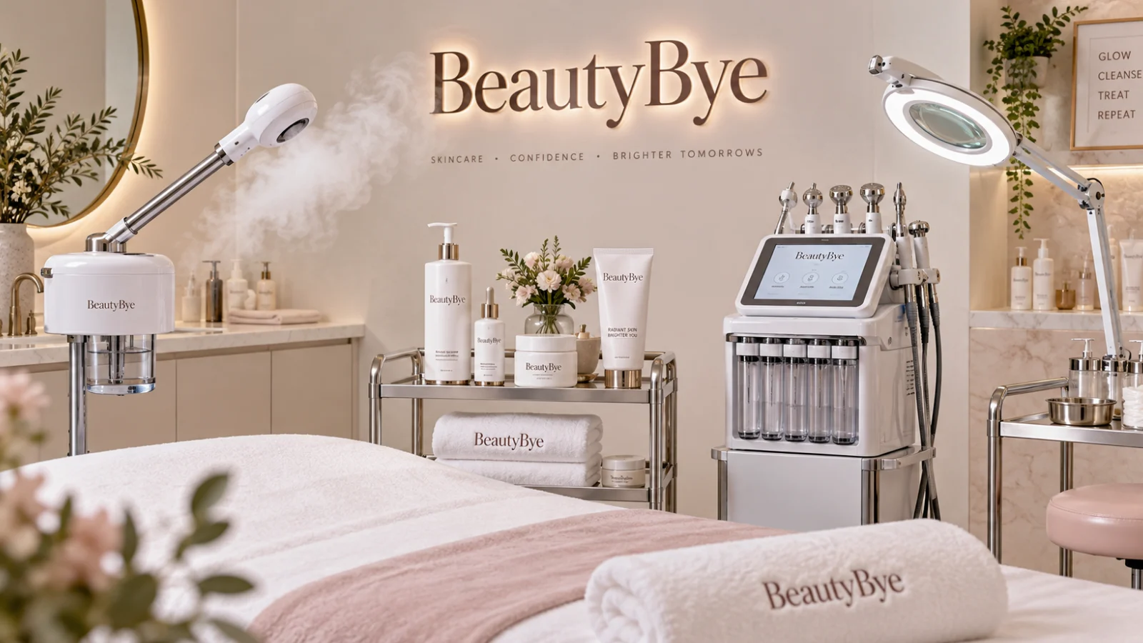 BeautyBye professional facial steamer, magnifier lamp and skincare equipment