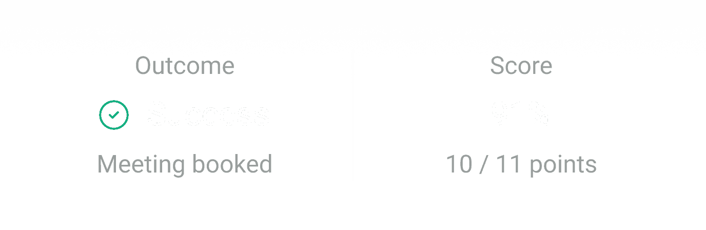 FullyRamped simulation result showing 91% score and successful meeting booked in AI sales training