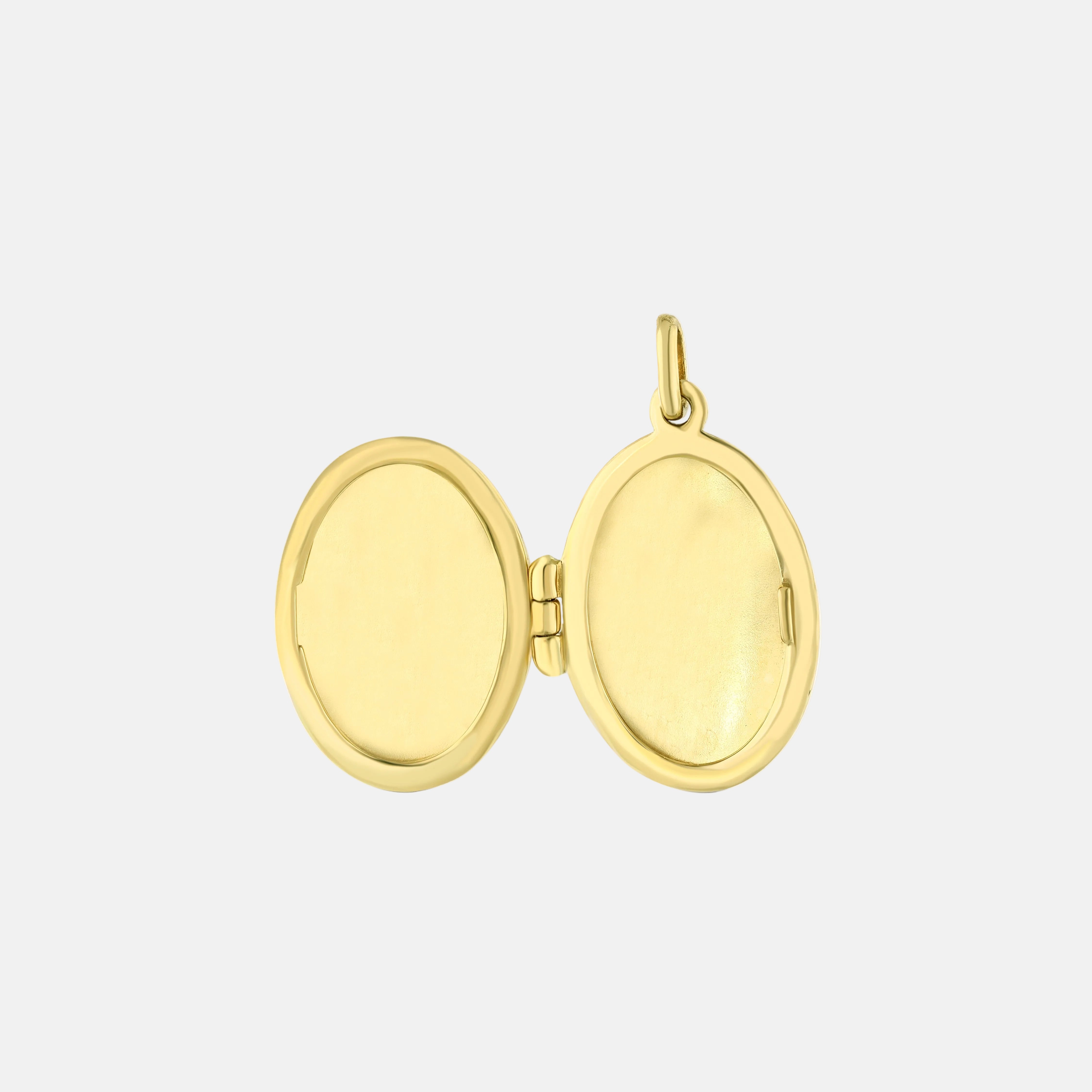 Assos Pırlanta 14 Ayar Altın Kapaklı Oval Tasarım Kolye Ucu