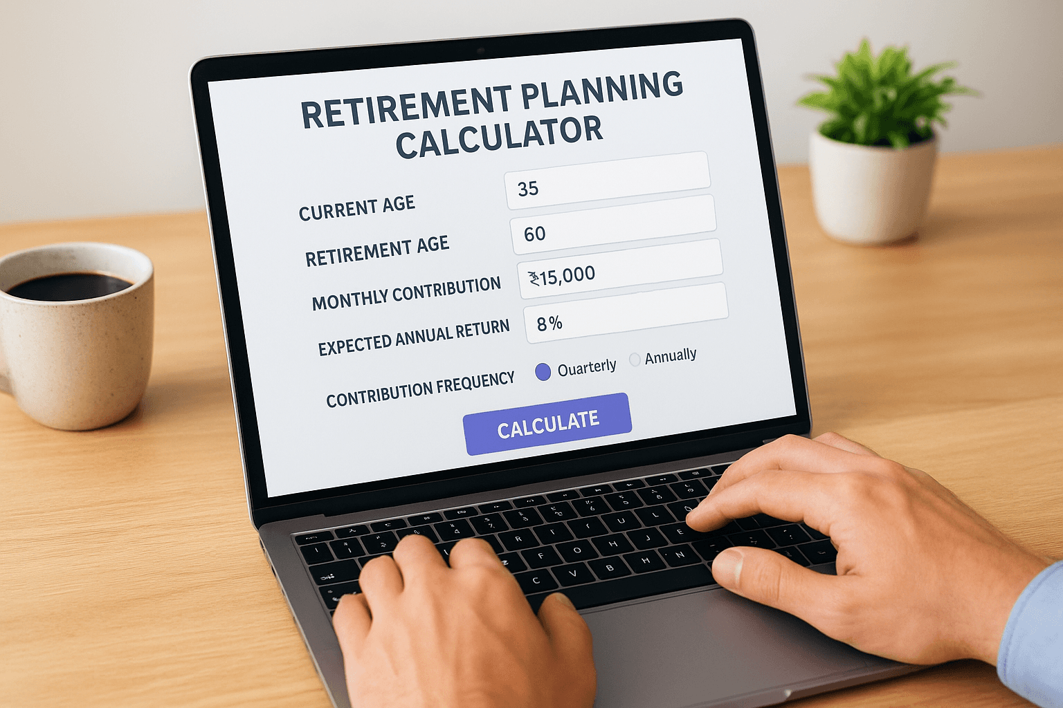 Enter contribution amounts and expected returns